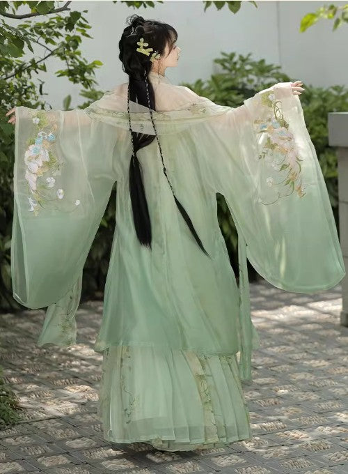 Robe de soirée verte style HanFu chinois, tenue de bal d'anniversaire, ED02073