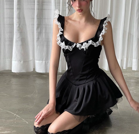Black Homecoming Dress A-line Sleeveless Birthday Dresses ED04431