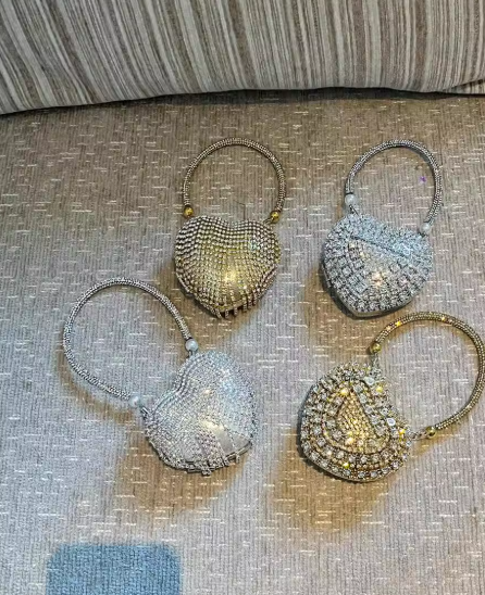 Retro Lipstick Bag Mini Bag with Rhinestone, Fashionable Dress Clutch EB03933