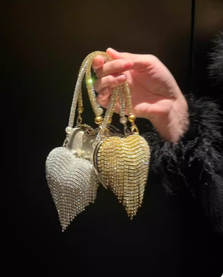 Retro Lipstick Bag Mini Bag with Rhinestone, Fashionable Dress Clutch EB03933