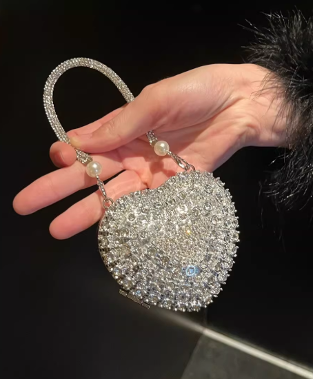 Retro Lipstick Bag Mini Bag with Rhinestone, Fashionable Dress Clutch EB03933