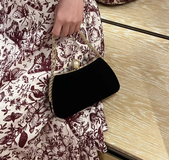 High-end Evening Gown Clutch, Suede Wristbag/Evening Bag EB03937