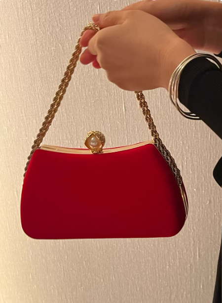 High-end Evening Gown Clutch, Suede Wristbag/Evening Bag EB03937