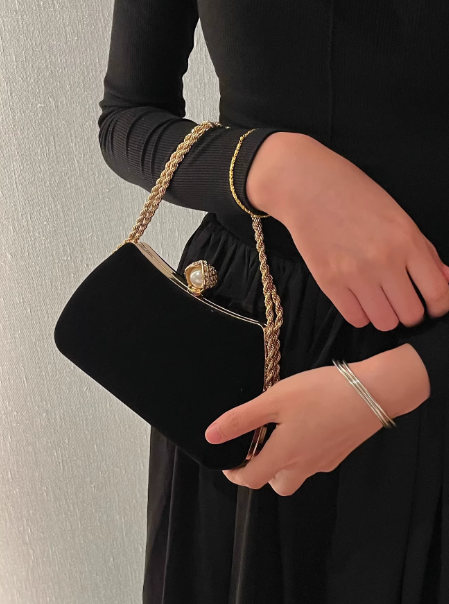 High-end Evening Gown Clutch, Suede Wristbag/Evening Bag EB03937