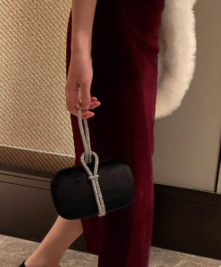 Fashion Evening Gown Clutch, Suede Wrist Bag/Evening Bag EB03938