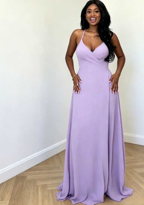 Elegantes Brautjungfernkleid Salbeigrün mit Scheiden-Silhouette, Chiffon, Spaghettiträgern, langes Abendkleid EB0467