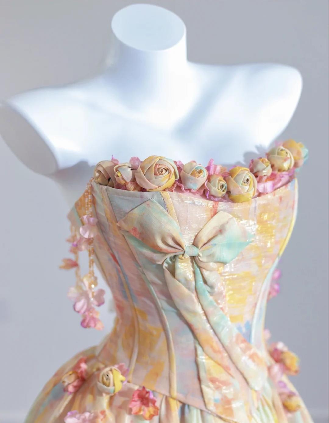 Superbe robe de bal longue en satin jaune beurre, sans bretelles, coupe trapèze, robes de mariée uniques ED02353