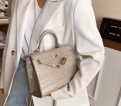 Sac noir nouveau style sac femme mode haut de gamme motif crocodile bandoulière élégant sac à main ED0086