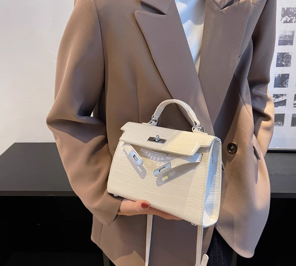 Sac noir nouveau style sac femme mode haut de gamme motif crocodile bandoulière élégant sac à main ED0086