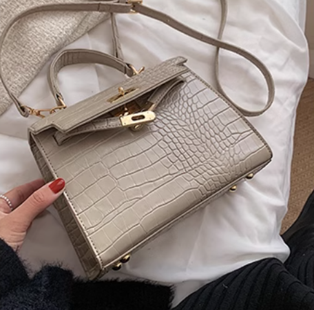 Sac noir nouveau style sac femme mode haut de gamme motif crocodile bandoulière élégant sac à main ED0086