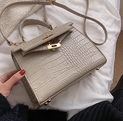 Sac noir nouveau style sac femme mode haut de gamme motif crocodile bandoulière élégant sac à main ED0086