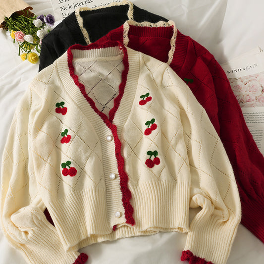 Süßer Cardigan Kirschpullover ED0087
