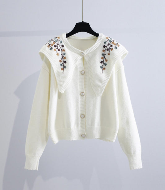 Süßer bestickter Langarm-Cardigan ED0088