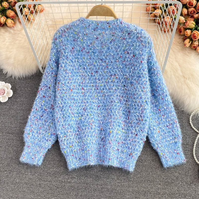 Cute Round Neck Long Sleeve Sweater ED0094