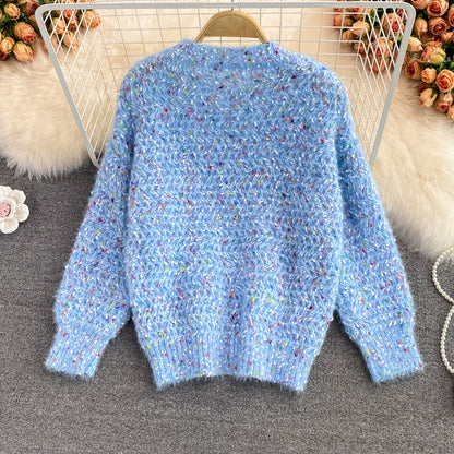 Cute Round Neck Long Sleeve Sweater ED0094