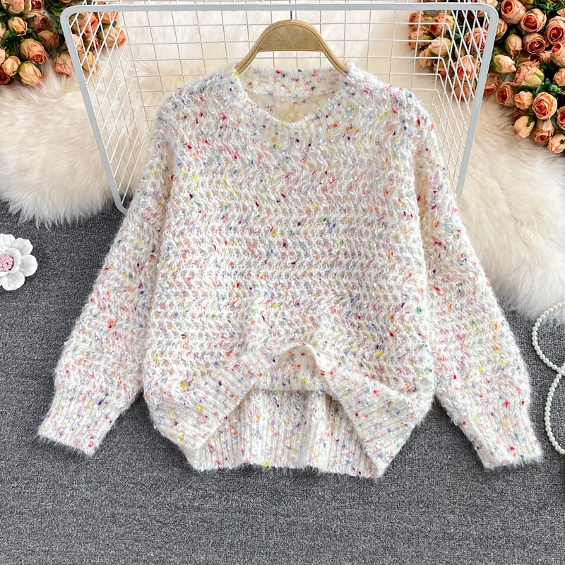 Cute Round Neck Long Sleeve Sweater ED0094