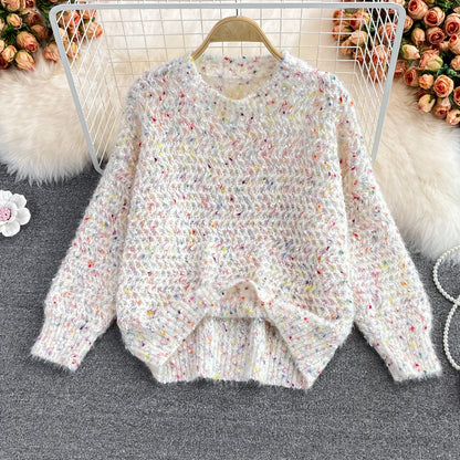 Cute Round Neck Long Sleeve Sweater ED0094
