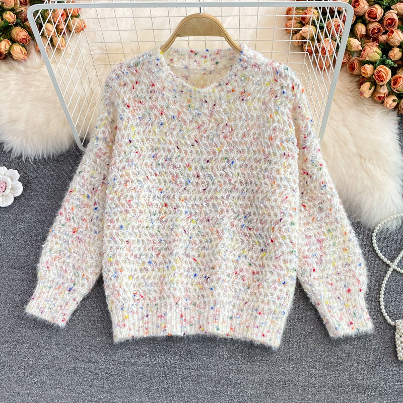Cute Round Neck Long Sleeve Sweater ED0094