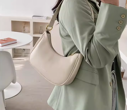 Sac à bandoulière blanc demi-lune, sac messager à une épaule, sac à bandoulière ED0095