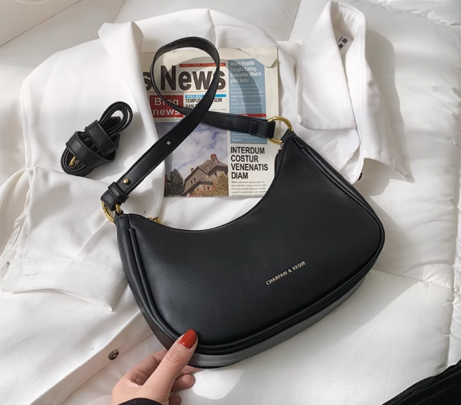 Sac à bandoulière blanc demi-lune, sac messager à une épaule, sac à bandoulière ED0095