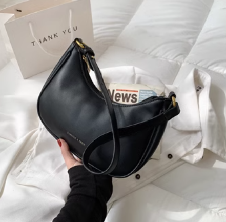 Sac à bandoulière blanc demi-lune, sac messager à une épaule, sac à bandoulière ED0095