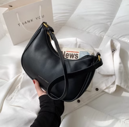 Sac à bandoulière blanc demi-lune, sac messager à une épaule, sac à bandoulière ED0095