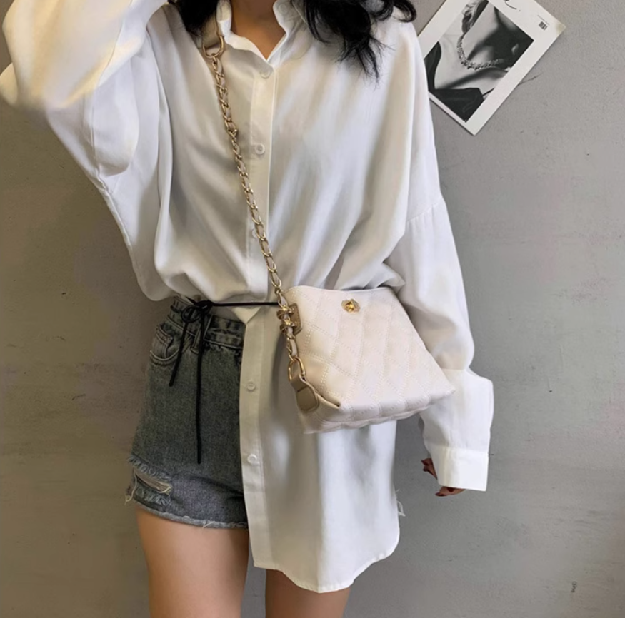 High-grade fashion messenger bag, versatile ins style diamond chain bag ED0096