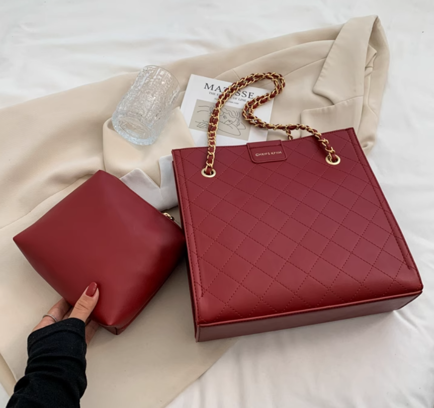 Sac bandoulière rouge grande capacité ED0097