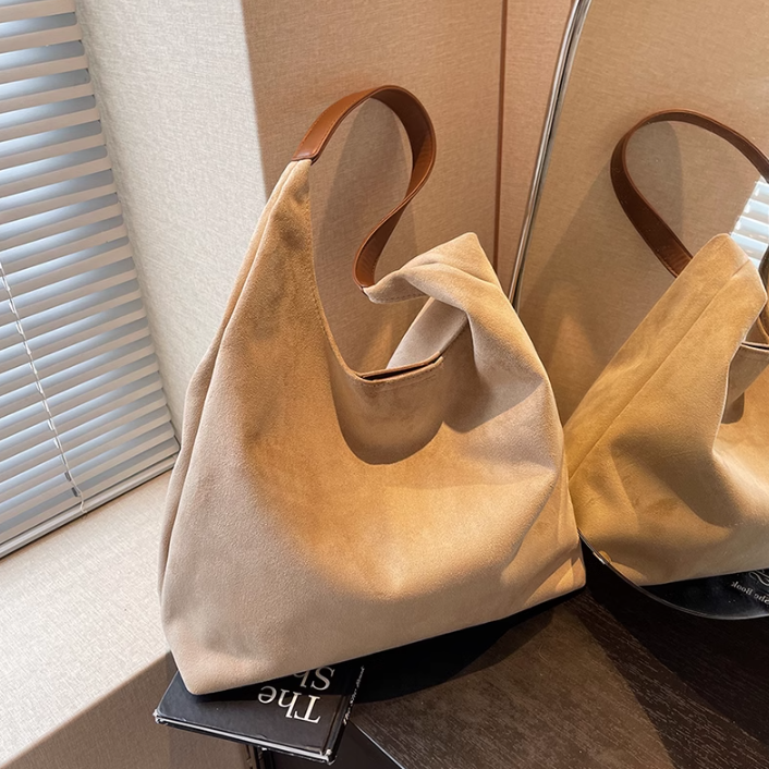 Sac à bandoulière en daim de grande capacité, style niche, ED0098