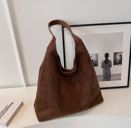 Sac à bandoulière en daim de grande capacité, style niche, ED0098