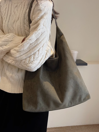 Sac à bandoulière en daim de grande capacité, style niche, ED0098