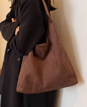 Sac à bandoulière en daim de grande capacité, style niche, ED0098