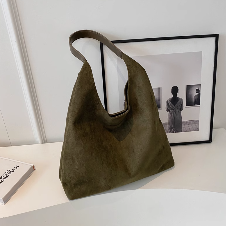 Sac à bandoulière en daim de grande capacité, style niche, ED0098