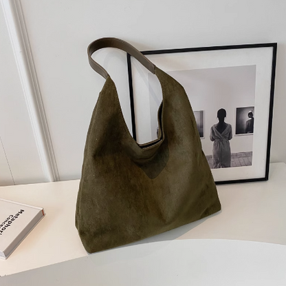 Sac à bandoulière en daim de grande capacité, style niche, ED0098