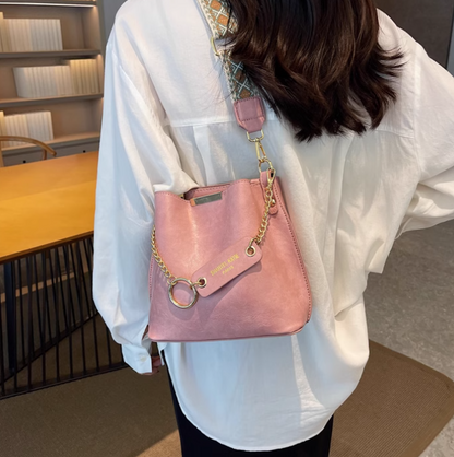 Sac seau à bandoulière simple et tendance, sac messager à large bande ED01006