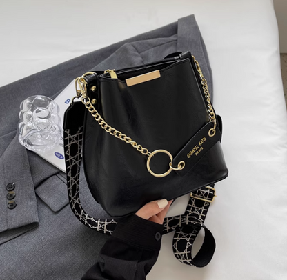 Sac seau à bandoulière simple et tendance, sac messager à large bande ED01006