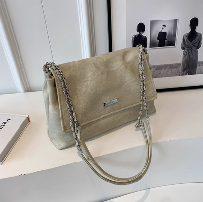 Sac de voyage pour femme, grande capacité, nouvelle mode automne-hiver, niche, sac messager à bandoulière avec chaîne ED0100