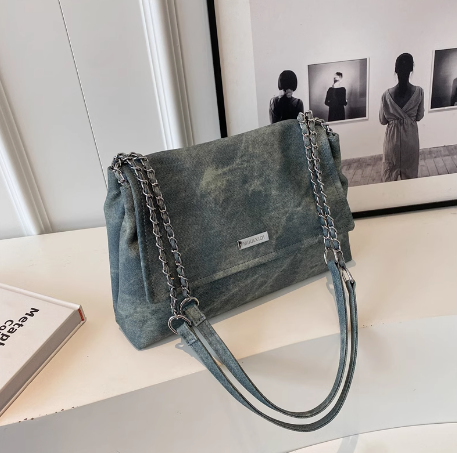 Sac de voyage pour femme, grande capacité, nouvelle mode automne-hiver, niche, sac messager à bandoulière avec chaîne ED0100