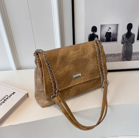 Sac de voyage pour femme, grande capacité, nouvelle mode automne-hiver, niche, sac messager à bandoulière avec chaîne ED0100