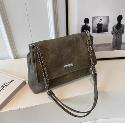 Sac de voyage pour femme, grande capacité, nouvelle mode automne-hiver, niche, sac messager à bandoulière avec chaîne ED0100