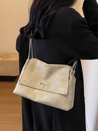 Sac de voyage pour femme, grande capacité, nouvelle mode automne-hiver, niche, sac messager à bandoulière avec chaîne ED0100