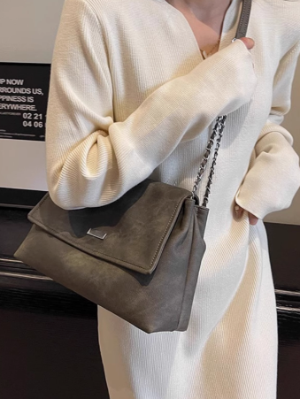 Sac de voyage pour femme, grande capacité, nouvelle mode automne-hiver, niche, sac messager à bandoulière avec chaîne ED0100