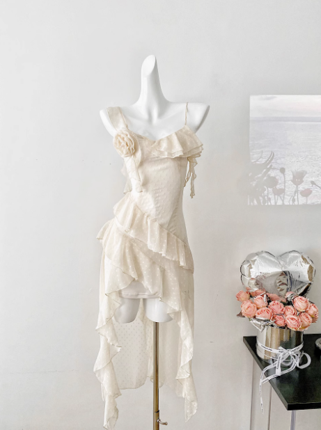 Off-white suspender dress  ED01016