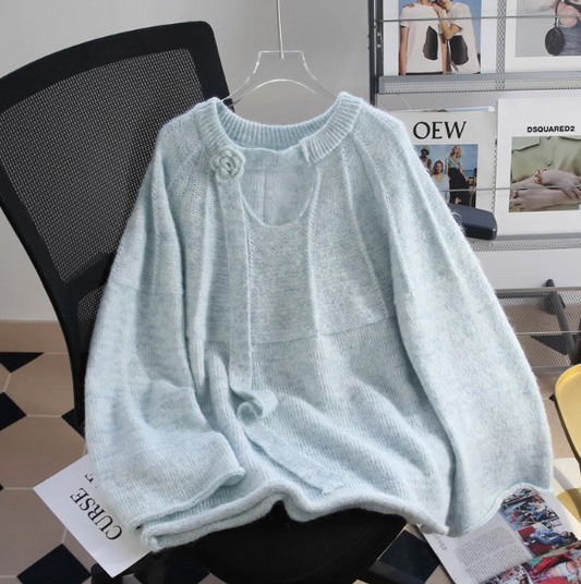 Gentle ribbon design knitted sweater ED01027