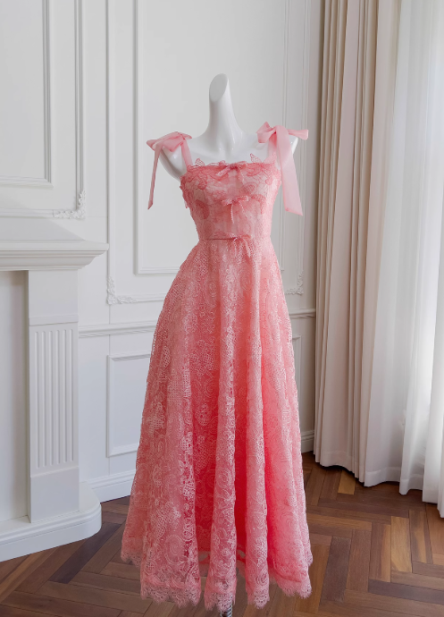 Rosa A-Linie Tüll Spitze kurzes Ballkleid, rosa Homecoming-Kleid ED01043