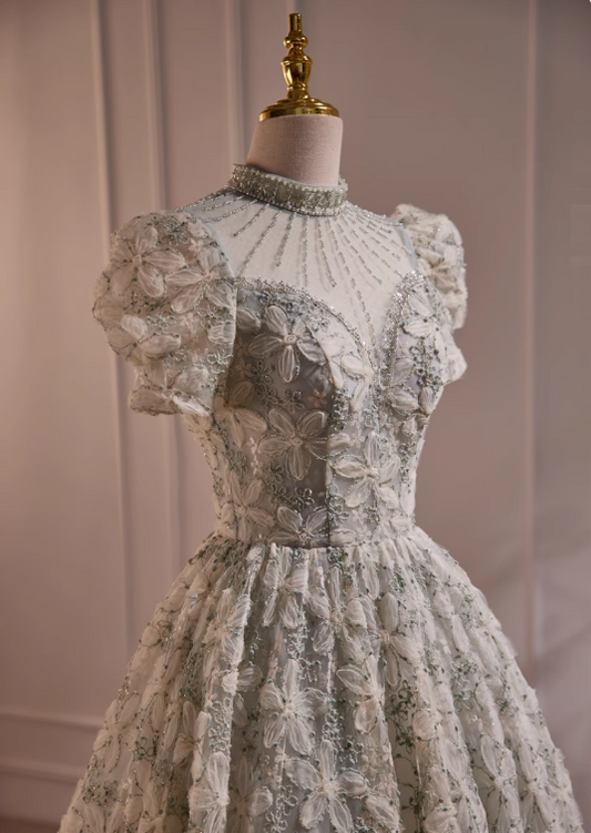Hellgrünes A-Linien-Ballkleid mit V-Ausschnitt, Tüll, Pailletten und Perlen, kurzes Ballkleid, hellgrünes Homecoming-Kleid ED1071