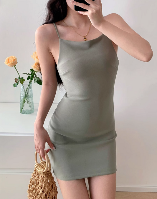 Slimming A-line short suspender skirt ED01129