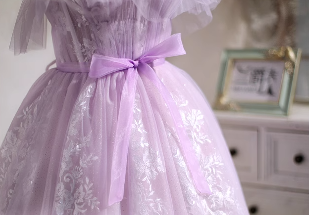 Purple A-line sweetheart neckline tulle lace short prom dress, purple homecoming dress ED01157