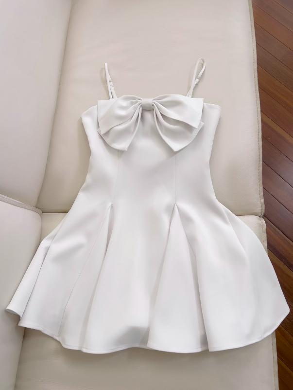 3D Bow Short Suspender Dress ED01167