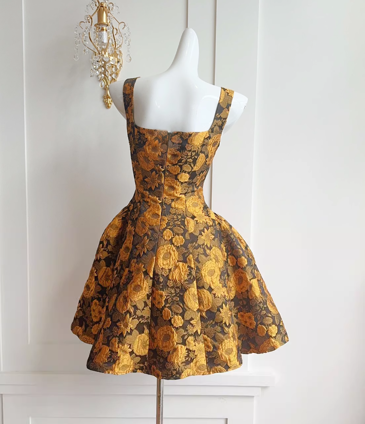 Robe à bretelles à fleurs 3D françaises ED01171